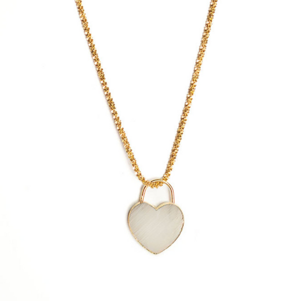 Stone Heart Necklace- Moonstone