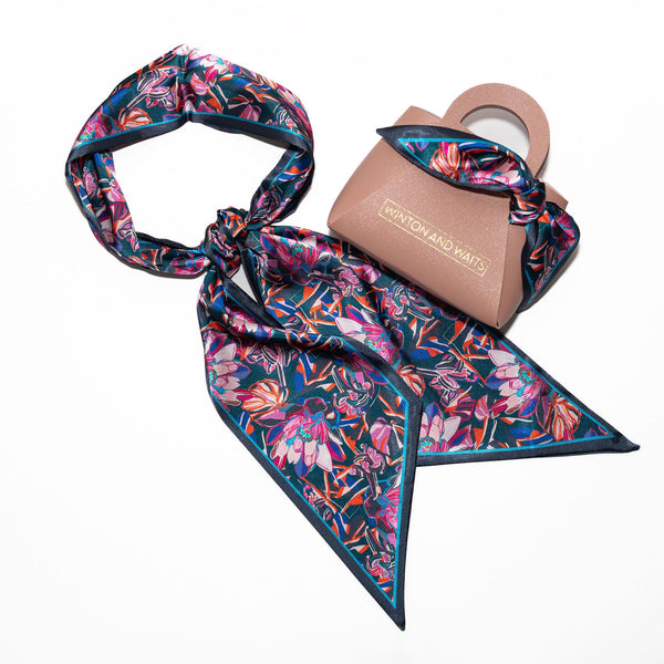 Painted Protea Accessory Scarf - Onyx