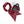 Red and black patterned scarf with a black bag on a white background