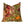 Decorative pillow with colorful leaf pattern on a white background