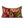Decorative pillow with a colorful leaf pattern on a white background