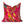 Colorful decorative pillow with abstract pattern on a white background