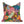 Colorful tropical patterned pillow on a white background