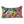 Colorful floral and cactus patterned pillow on a white background