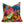 Colorful tropical leaf patterned pillow on a white background