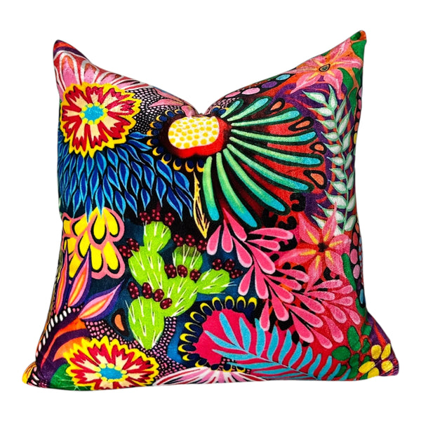 Fiesta Floral Silk Velvet Pillow