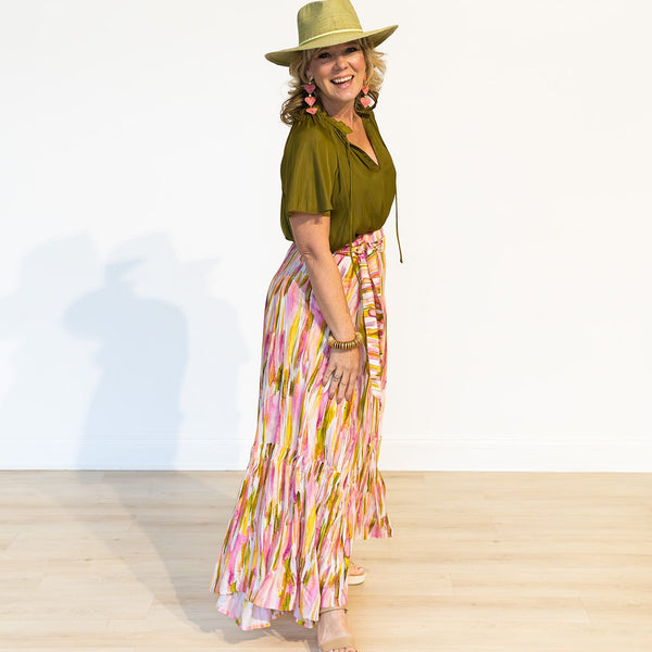 Pastel Brushstrokes 3-Way Wrap Skirt