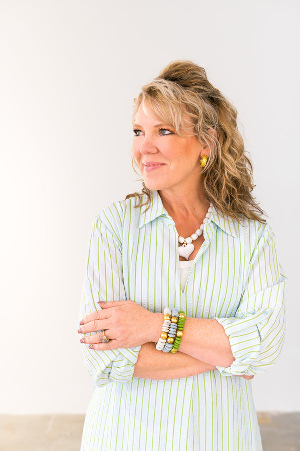 Preppy Kaftan - Aqua