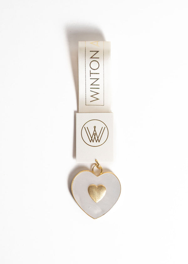 Pearl Heart Statement Charm