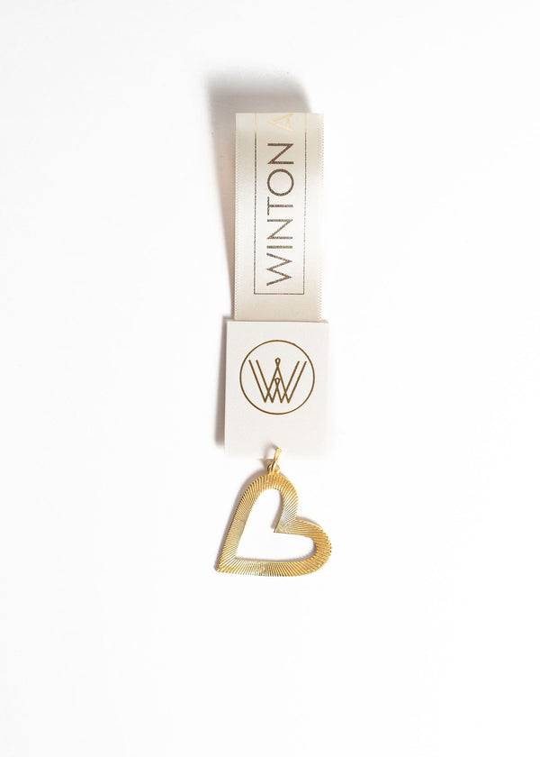 Reversible Heart Statement Charm - Gold