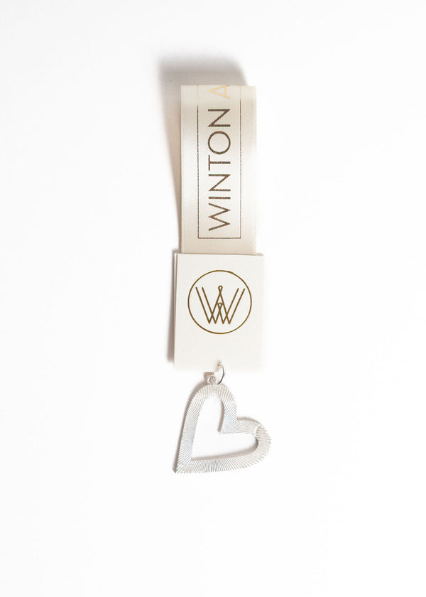 Reversible Heart Statement Charm - Silver