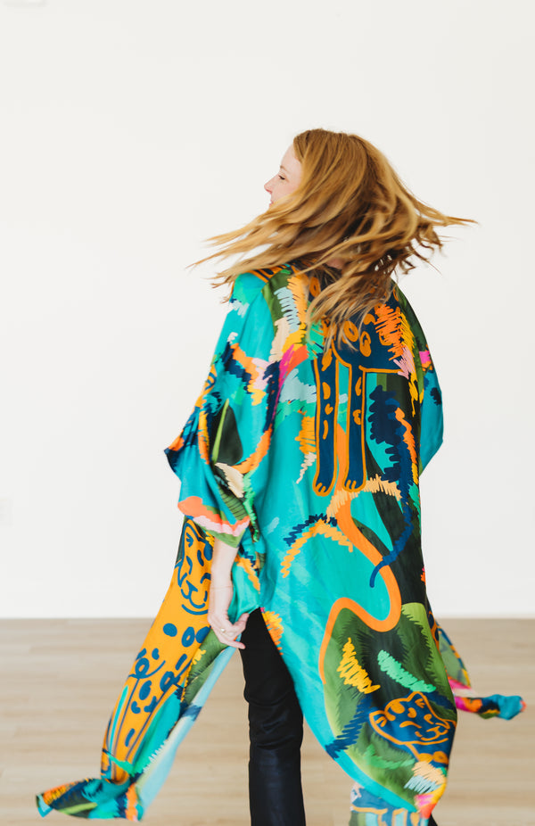 Jungle Party Long Kimono