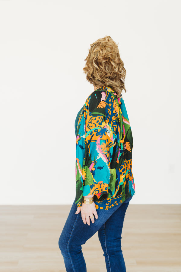 Jungle Party Short Kimono