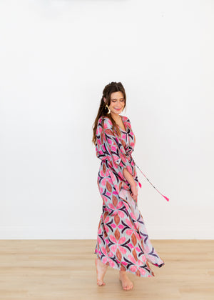 Blossom Ikat Tie Kaftan