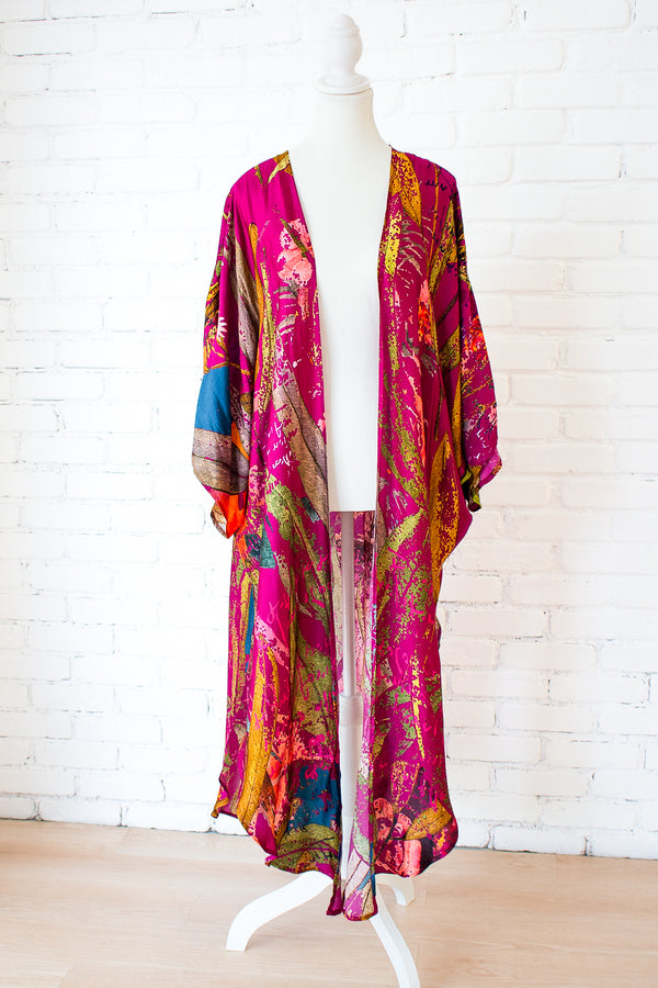 Featherington- Pink Long Kimono