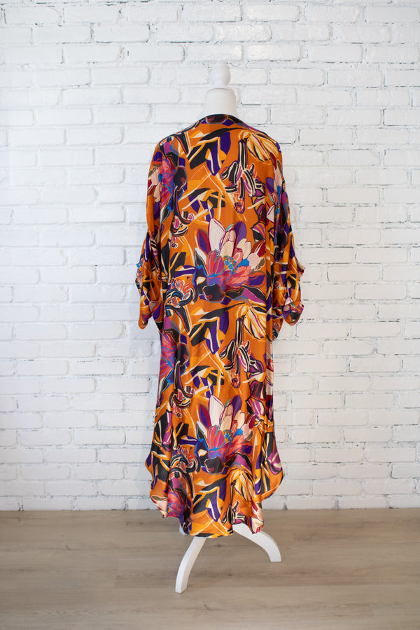 Painted Protea - Ochre Long Kimono