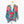 Colorful patterned jacket on a mannequin against a white background