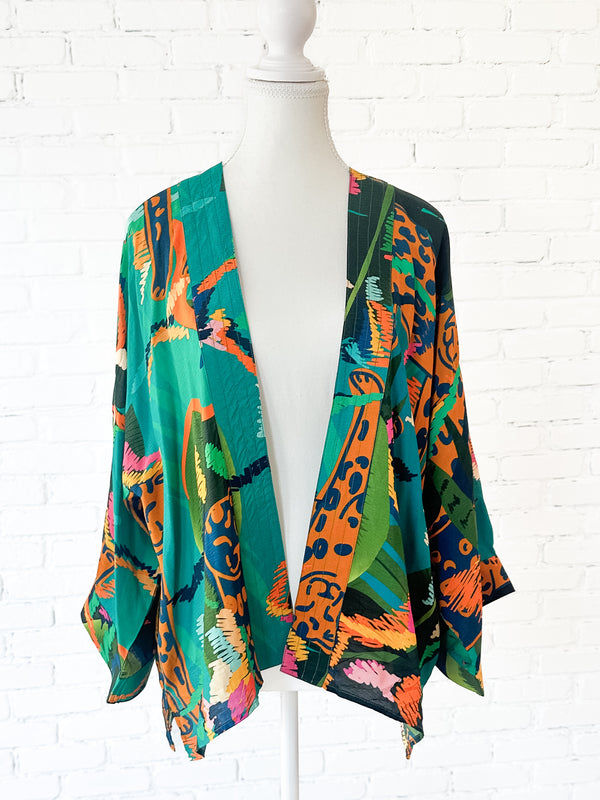 Jungle Party Short Kimono