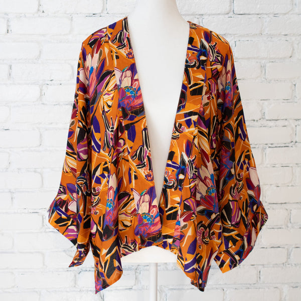 Painted Protea - Ochre Short Kimono