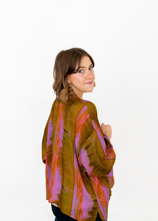 Wild Orchid Short Kimono