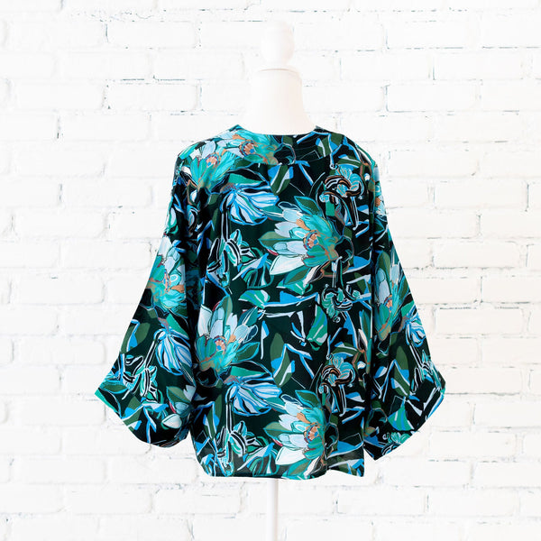 Painted Protea - Ocean Short Kimono