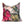 Floral and leaf patterned pillow on a white background