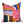 Colorful abstract-patterned pillow on a white background