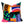 Colorful abstract-patterned pillow on a white background