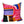 Colorful abstract-patterned pillow on a white background