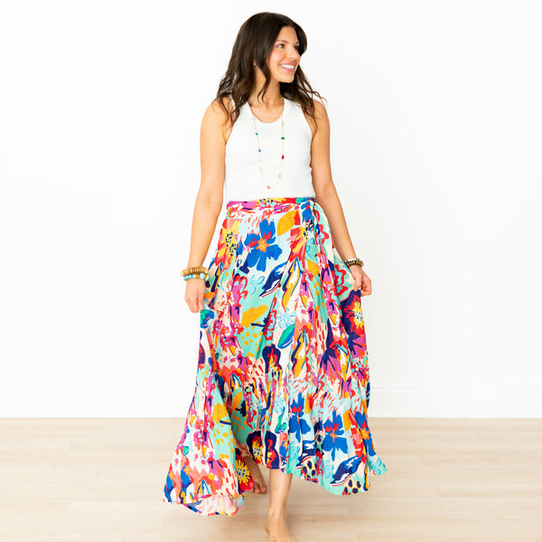 Island Floral 3-Way Wrap Skirt