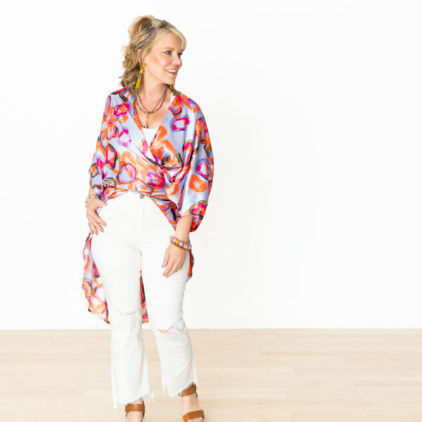 Lavender Fields Long Kimono