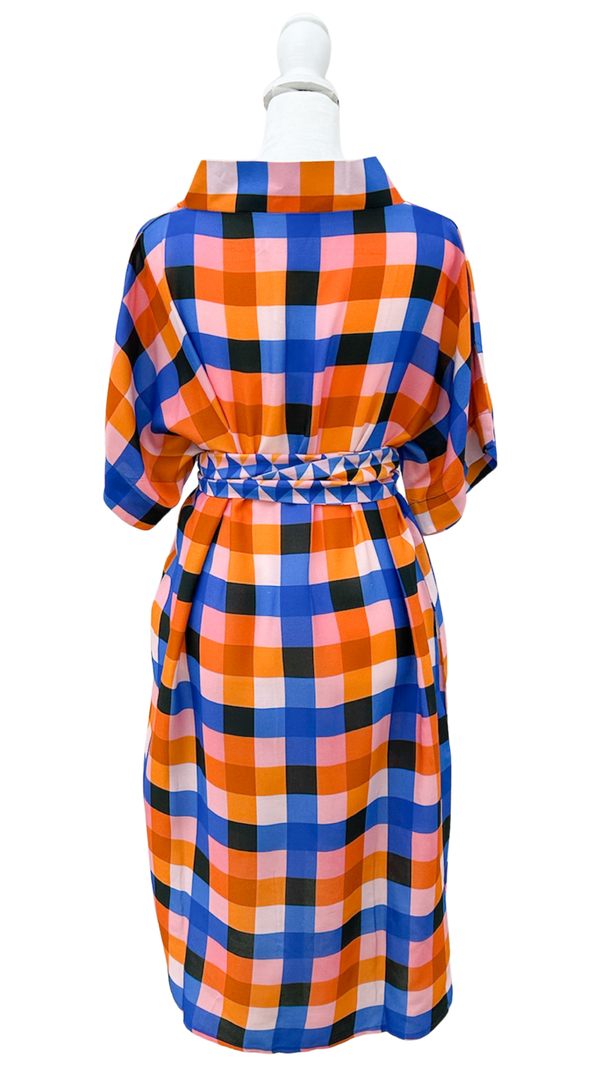 Colonial Madras Short V-Neck Dress