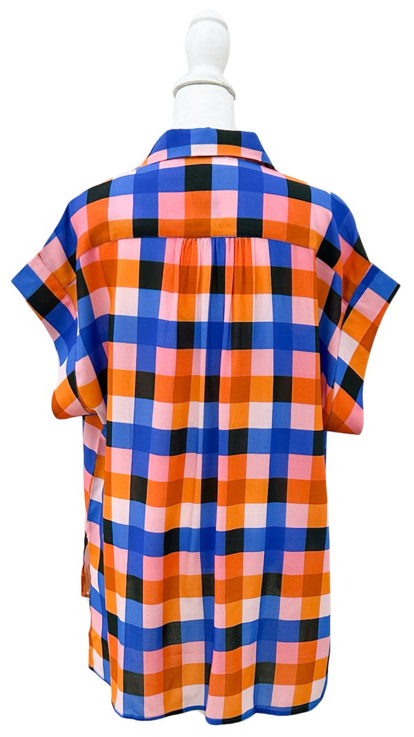Colonial Madras Cap Sleeve Hi-Lo Top
