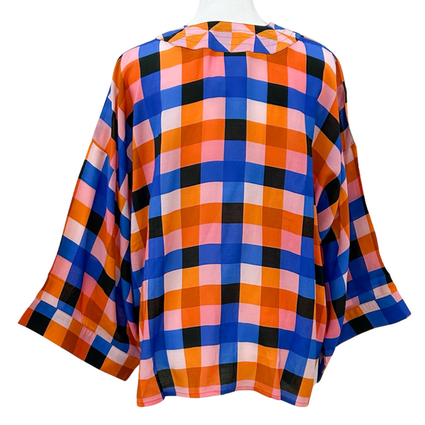 Colonial Madras Short Kimono